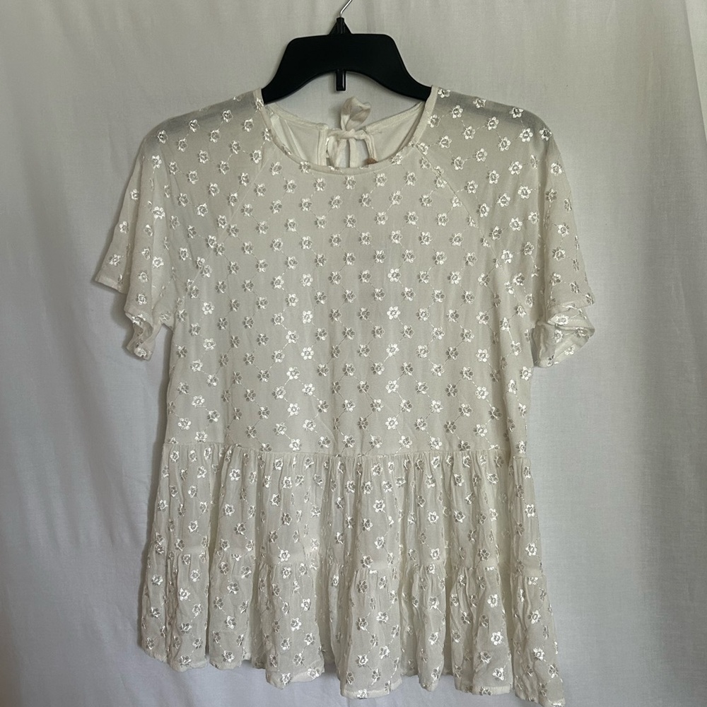 Altar’d State - Elegant Cream Floral Women's Top